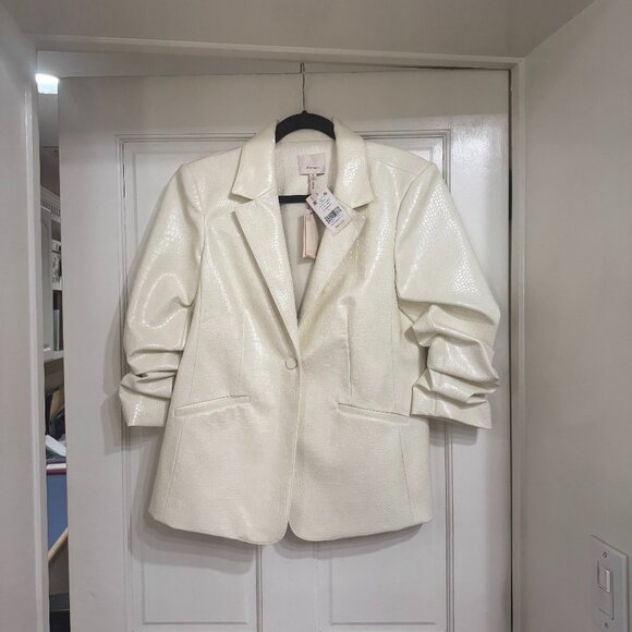NEW with tags $395 Cinq a Sept Faux Croc Kylie Jacket sz 8